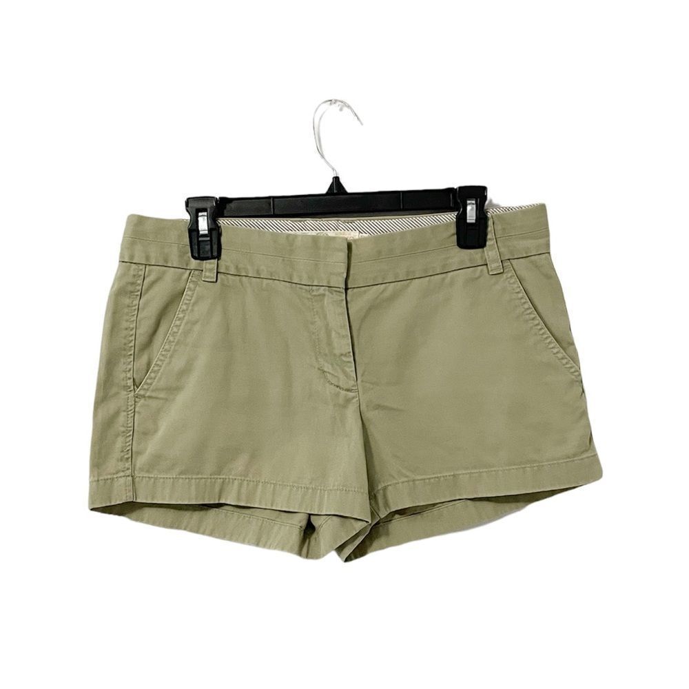 J. Crew Weathered Chino Shorts Olive Green Size 6